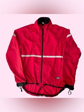 Vintage Y2K MEC Cycling Jacket Reflective Pit Zips Men’s Medium Red